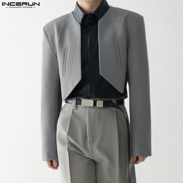 men's suits blazers incerun fashion men blazer solid color open stitch long sleeve casual irregular 2023 streetwear thin crop coats s5x, White;black
men's suits blazers incerun fashion men blazer solid color open stitch long sleeve casual irregular 2023 streetwear thin crop coats s5x, White;black