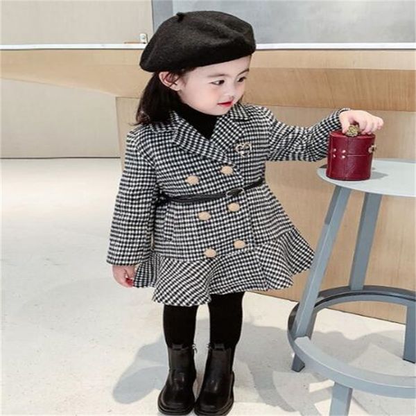 high qualit kids woolen coat baby girls winter warm jacket children lapel cotton outwear plaid belt toddler child clothes, Blue;gray
high qualit kids woolen coat baby girls winter warm jacket children lapel cotton outwear plaid belt toddler child clothes, Blue;gray