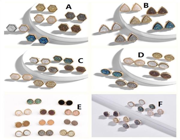 druzy drusy earrings gold plated oval hexagon round geometry stone kate stud earrings christmas gift5841593, Golden;silver
druzy drusy earrings gold plated oval hexagon round geometry stone kate stud earrings christmas gift5841593, Golden;silver