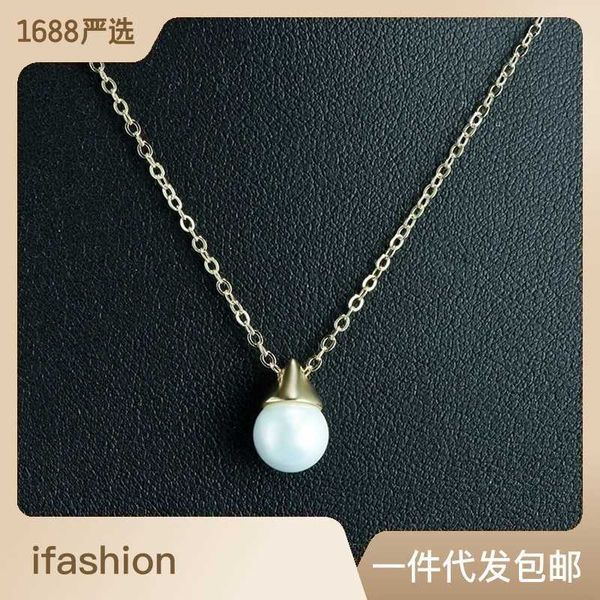 s925 sterling silver natural freshwater pearl necklace tricorne neck chain japanese and korean elegant temperament simple women's clavi, Black
s925 sterling silver natural freshwater pearl necklace tricorne neck chain japanese and korean elegant temperament simple women's clavi, Black