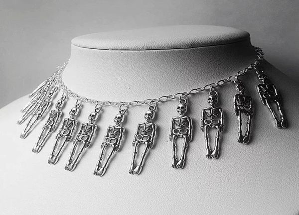 gothic skeleton necklaces skull human bone statement necklace pendant women jewelry punk rock bar party collars vintage silver cho3104640 
gothic skeleton necklaces skull human bone statement necklace pendant women jewelry punk rock bar party collars vintage silver cho3104640