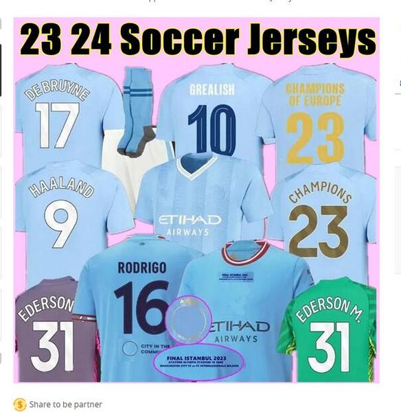 22 23 24 haaland soccer jerseys final grealish mans cities mahrez fans player version de foden 2023 2024 football shirt kids kit champions m, Black;yellow
22 23 24 haaland soccer jerseys final grealish mans cities mahrez fans player version de foden 2023 2024 football shirt kids kit champions m, Black;yellow