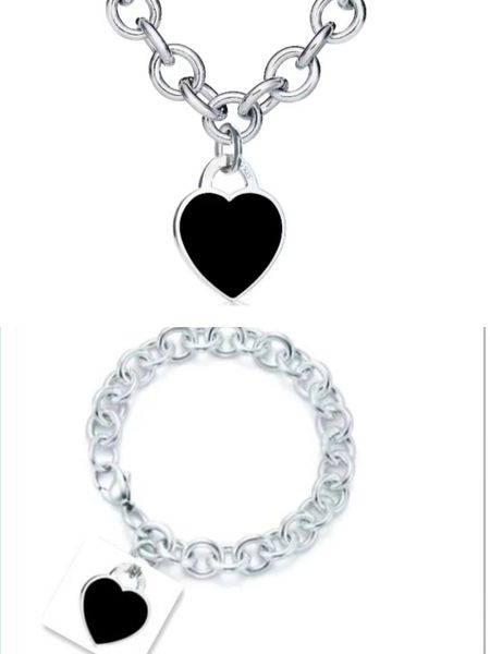 new silver black necklace chains link men's jewelry heart pendant necklaces for women bracelet set fashion jewlery designer gold womens
new silver black necklace chains link men's jewelry heart pendant necklaces for women bracelet set fashion jewlery designer gold womens