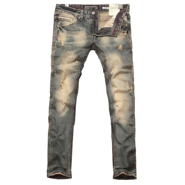 2023 man autumn and winter new fashion vintage ripped solid color small foot pants men's casual comfort stretch jeans, Blue
2023 man autumn and winter new fashion vintage ripped solid color small foot pants men's casual comfort stretch jeans, Blue