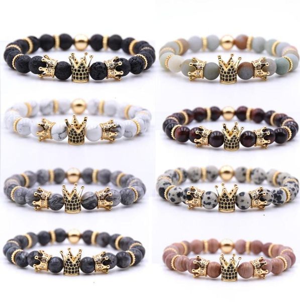 8mm elastic crown natural stone bracelet volcanic rock bracelets inlaid zircon handmade yoga beaded energy bangle jewelry g8784555, Black
8mm elastic crown natural stone bracelet volcanic rock bracelets inlaid zircon handmade yoga beaded energy bangle jewelry g8784555, Black