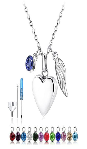 heart with angel wings and birthstone pendant necklace cremation urn fashion jewelry keepsake memorial for human pet ashes4858079, Silver
heart with angel wings and birthstone pendant necklace cremation urn fashion jewelry keepsake memorial for human pet ashes4858079, Silver