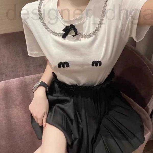 women's t-shirt designer summer womens t shirt heavy industry diamond-encrusted silk cotton pullover t round neck slim fit short sleeve, White
women's t-shirt designer summer womens t shirt heavy industry diamond-encrusted silk cotton pullover t round neck slim fit short sleeve, White