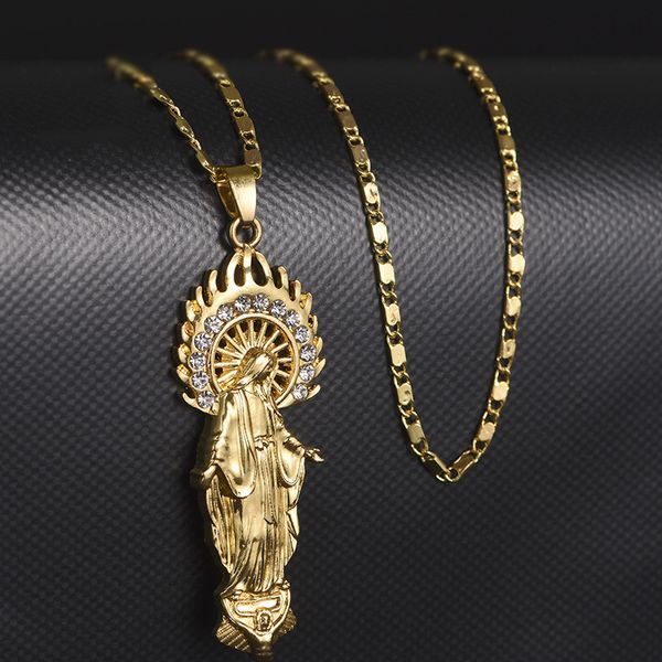 men's women's pendant necklace faith prayer style virgin mary golden jewelry gift, Silver
men's women's pendant necklace faith prayer style virgin mary golden jewelry gift, Silver