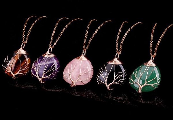 tree life wire necklace pendants wire wrap charms natural healing stone crystal quartz necklaces with gold link chain for women je8161040, Silver 
tree life wire necklace pendants wire wrap charms natural healing stone crystal quartz necklaces with gold link chain for women je8161040, Silver