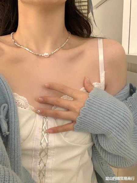 broken silver love pearl necklace for women 2023 new design sense collar chain neckchain, Black
broken silver love pearl necklace for women 2023 new design sense collar chain neckchain, Black