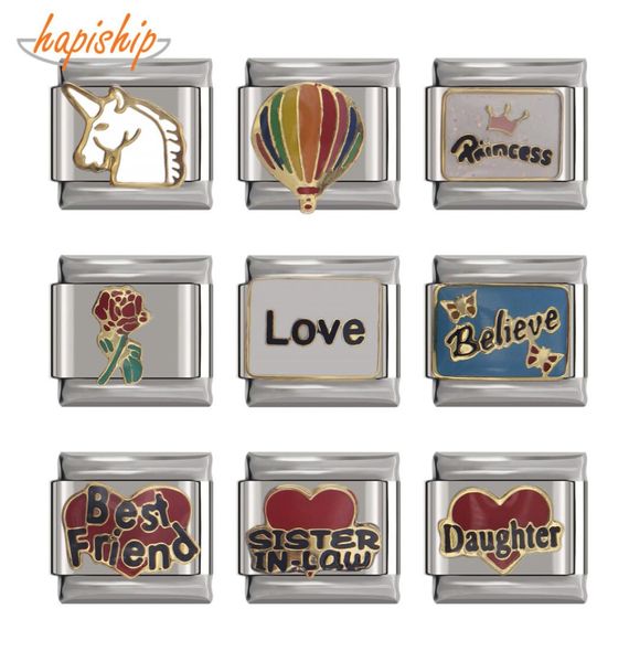 hapiship 9mm width original daisy love unicorn elephant friend dad flower charm fit bracelet stainless steel links dj263791998, Black
hapiship 9mm width original daisy love unicorn elephant friend dad flower charm fit bracelet stainless steel links dj263791998, Black