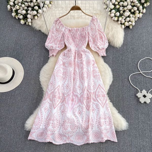 summer french vintage square neck bubble short sleeve hollow out embroidery a-line dress sweet sen first love long dress, Black;gray
summer french vintage square neck bubble short sleeve hollow out embroidery a-line dress sweet sen first love long dress, Black;gray