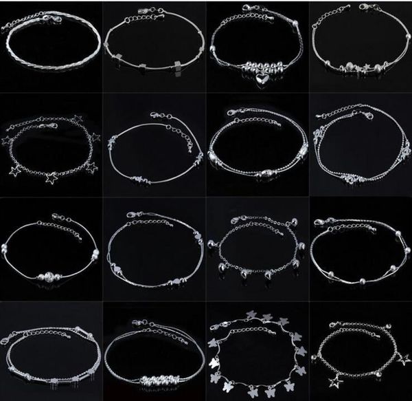 925 sterling silver anklets jewelry for women silver plated chain clover star cross beads ankle bracelets summer beach foot jewelr3263628, Golden;silver
925 sterling silver anklets jewelry for women silver plated chain clover star cross beads ankle bracelets summer beach foot jewelr3263628, Golden;silver