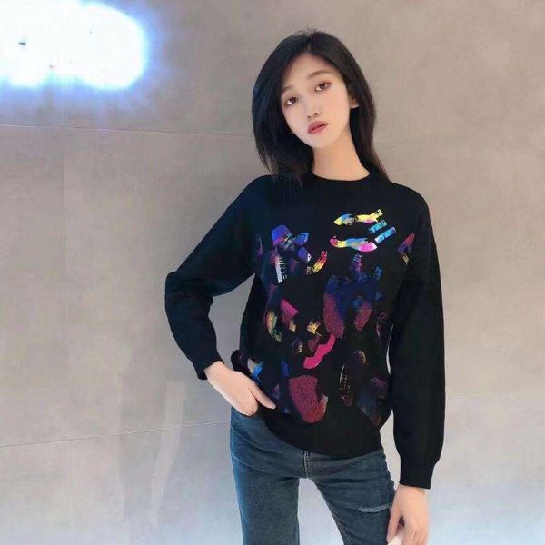 brand original fashion sweater womens long sleeve coat designer sweater knit letter pullover loose knitwear tshirt round neck sweatshirt, White;black
brand original fashion sweater womens long sleeve coat designer sweater knit letter pullover loose knitwear tshirt round neck sweatshirt, White;black