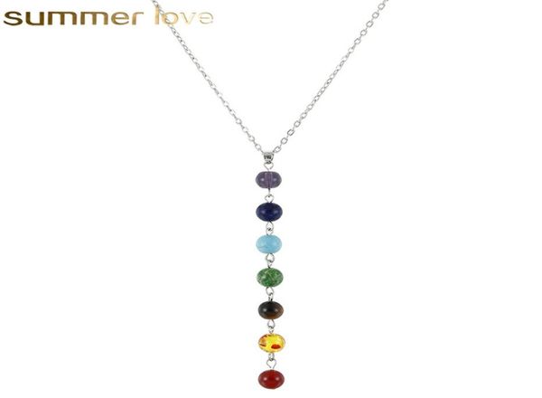 7 chakra gem beads pendant necklace women girls yoga reiki balancing necklaces charm jewelry gift2447033, Silver
7 chakra gem beads pendant necklace women girls yoga reiki balancing necklaces charm jewelry gift2447033, Silver