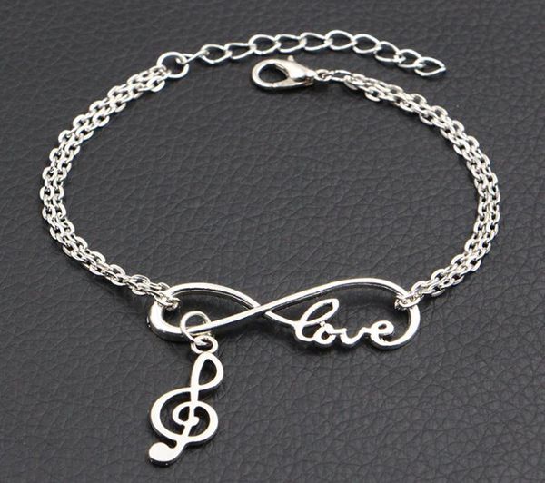 love infinity music note pendant charm bracelets bangles boho fashion handmade silver double link chain bracelets women men jewe7922039, Golden;silver
love infinity music note pendant charm bracelets bangles boho fashion handmade silver double link chain bracelets women men jewe7922039, Golden;silver