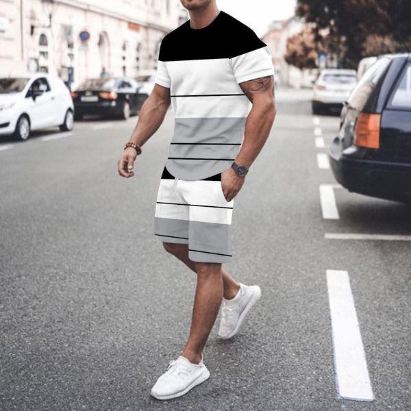 mens tracksuits summer oneck sportswear fashion simple suit in stripes 3d tshirt printed mens casual street menswear 230707, Gray
mens tracksuits summer oneck sportswear fashion simple suit in stripes 3d tshirt printed mens casual street menswear 230707, Gray