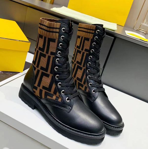 elastic knitted jacquard sock-style ankle boots lace up leather low heel motorcycle boots women's outdoor shoes luxury designer flats s, Black
elastic knitted jacquard sock-style ankle boots lace up leather low heel motorcycle boots women's outdoor shoes luxury designer flats s, Black