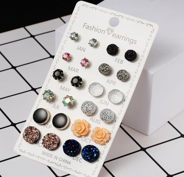 fashion stud earrings for women assorted crystals druzy resin stone round earring set4089171, Golden;silver
fashion stud earrings for women assorted crystals druzy resin stone round earring set4089171, Golden;silver