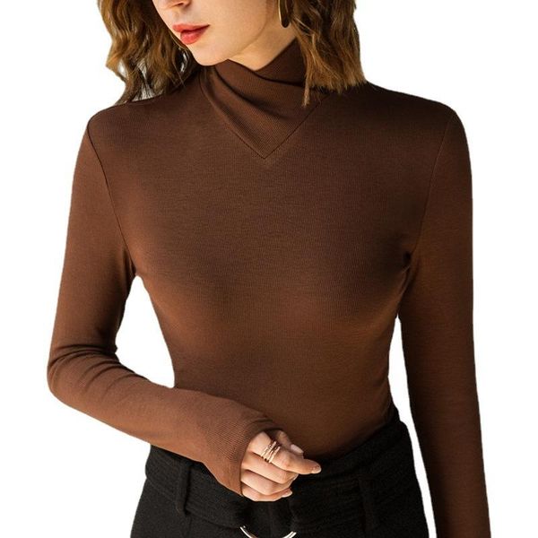 t-shirt standup collar longsleeved stretch tshirt women's fall/winter fleece padded warm basic pullover bottoming shirt fashion top, White
t-shirt standup collar longsleeved stretch tshirt women's fall/winter fleece padded warm basic pullover bottoming shirt fashion top, White