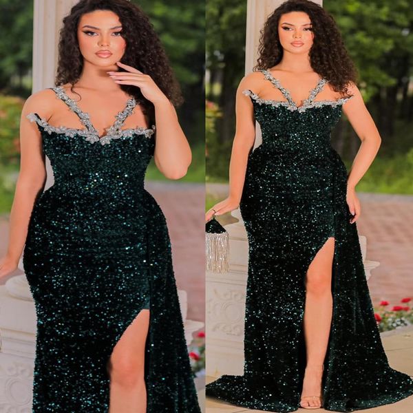 2023 aso ebi dark green mermaid prom dress beaded crystals evening formal party second reception birthday engagement gowns dresses robe de s, Black
2023 aso ebi dark green mermaid prom dress beaded crystals evening formal party second reception birthday engagement gowns dresses robe de s, Black