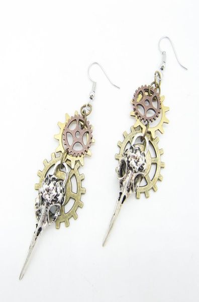 new original design gear drop earring vintage steampunk charm gothic crow bird skull dangle earring for women fashion jewelry hall7786904, Silver
new original design gear drop earring vintage steampunk charm gothic crow bird skull dangle earring for women fashion jewelry hall7786904, Silver