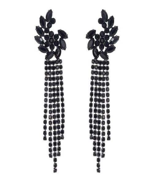 shiny black rhinestone long tassel wedding dangle earring for women luxury crystal drop earrings jewelry gift9618327, Silver
shiny black rhinestone long tassel wedding dangle earring for women luxury crystal drop earrings jewelry gift9618327, Silver