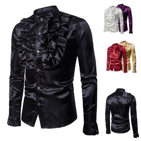 men's dress shirts 1x sequined longsleeved shirt retro victoria flounce nightclub dance tshirt halloween costume gothic 230707, White;black
men's dress shirts 1x sequined longsleeved shirt retro victoria flounce nightclub dance tshirt halloween costume gothic 230707, White;black