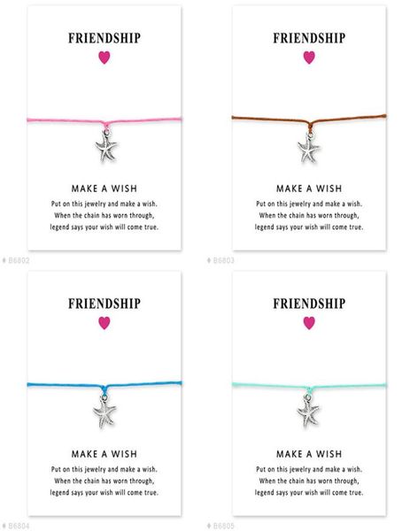 make a wish bracelets with gift card for women men starfish charm rope chains bangle friendship fashion jewelry gift3956645, Golden;silver
make a wish bracelets with gift card for women men starfish charm rope chains bangle friendship fashion jewelry gift3956645, Golden;silver