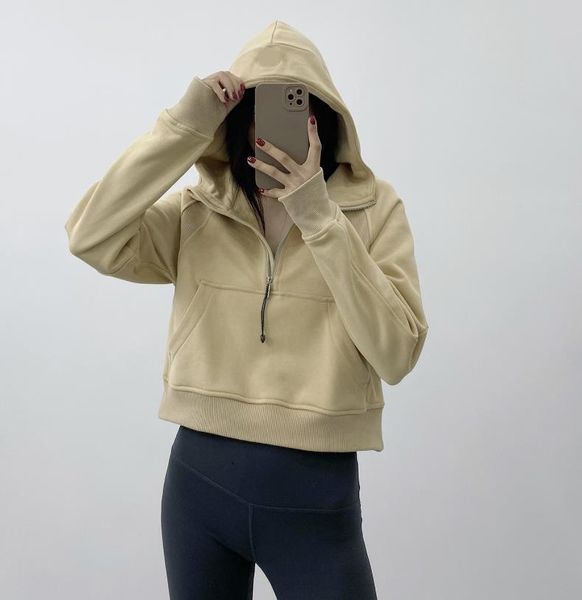 women's hoodies sweatshirts womens plus velvet thickening jackets hoodys sports half zipper terry designers short clothes, Black
women's hoodies sweatshirts womens plus velvet thickening jackets hoodys sports half zipper terry designers short clothes, Black