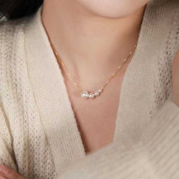 s925 sterling silver pearl necklace with light luxury and small design high grade pearl beaded collar chain, Black
s925 sterling silver pearl necklace with light luxury and small design high grade pearl beaded collar chain, Black