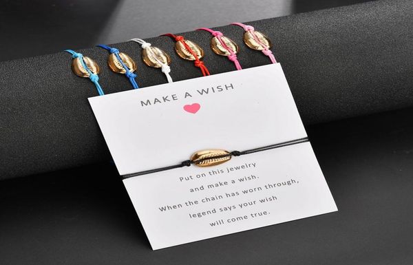 new gold cowrie shell charm wrap bracelet with make a wish gift card for women delicate rope chain simple bohemian beach jewelry7067473, Golden;silver
new gold cowrie shell charm wrap bracelet with make a wish gift card for women delicate rope chain simple bohemian beach jewelry7067473, Golden;silver