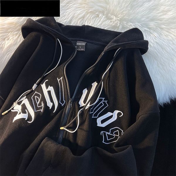 womens jackets american vintage letter embroidery zipper hooded jacket couple loose fashion street long sleeve cardigan coat women jacket 23, Black;brown
womens jackets american vintage letter embroidery zipper hooded jacket couple loose fashion street long sleeve cardigan coat women jacket 23, Black;brown