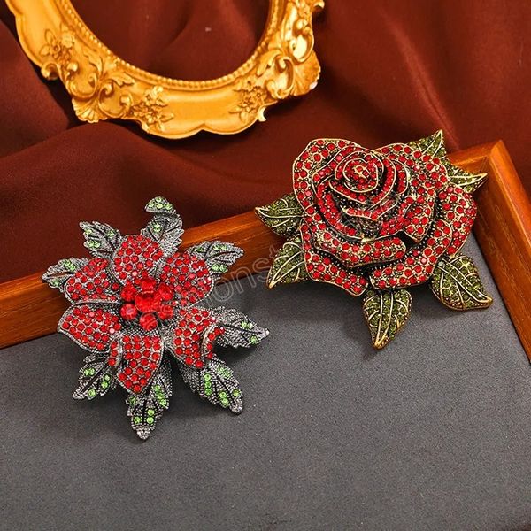 vintage luxury red rose flower crystal brooches rhinestone metal pins for women lady party banquet accessories, Gray
vintage luxury red rose flower crystal brooches rhinestone metal pins for women lady party banquet accessories, Gray