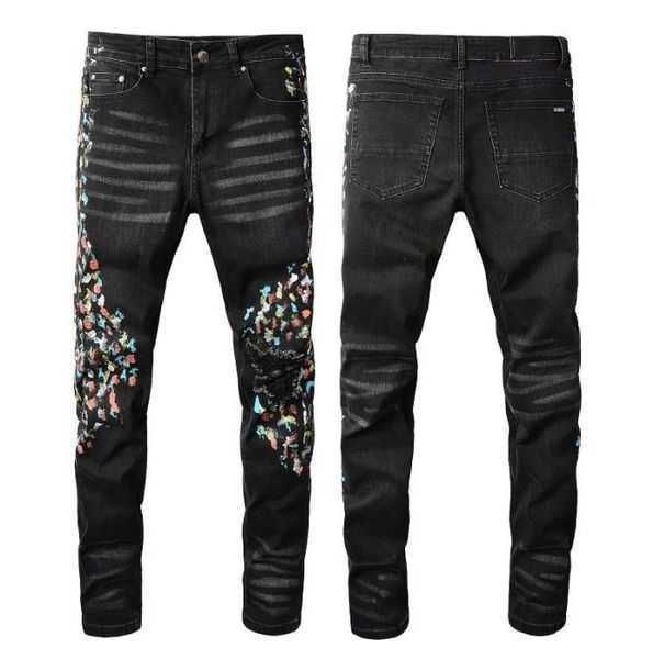 2023 new purple jeans designer ami mens high street purple for embroidery pants womens oversize ripped patch hole denim straight fashion, Blue
2023 new purple jeans designer ami mens high street purple for embroidery pants womens oversize ripped patch hole denim straight fashion, Blue