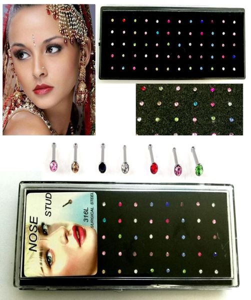 1set 60pcs fashion whole jewelry 316l surgical steel crystal nose studs sets bulk lots lr2282309073, Silver
1set 60pcs fashion whole jewelry 316l surgical steel crystal nose studs sets bulk lots lr2282309073, Silver