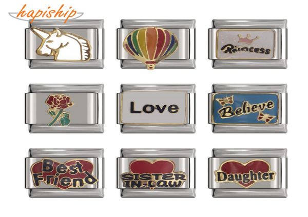 hapiship 9mm width original daisy love unicorn elephant friend dad flower charm fit bracelet stainless steel links dj265031099, Black
hapiship 9mm width original daisy love unicorn elephant friend dad flower charm fit bracelet stainless steel links dj265031099, Black