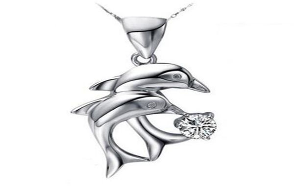 lovers diamond double dolphin love pendant amethyst crystal blue white zircon short necklac dmfn071 with chain mix order pendant4027407, Silver
lovers diamond double dolphin love pendant amethyst crystal blue white zircon short necklac dmfn071 with chain mix order pendant4027407, Silver