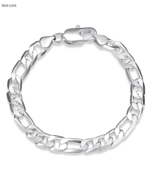 highquality 925 sterling silver plated figaro chain bracelet 8mmx20cm fashion man jewelry low whole 6596389, Black
highquality 925 sterling silver plated figaro chain bracelet 8mmx20cm fashion man jewelry low whole 6596389, Black