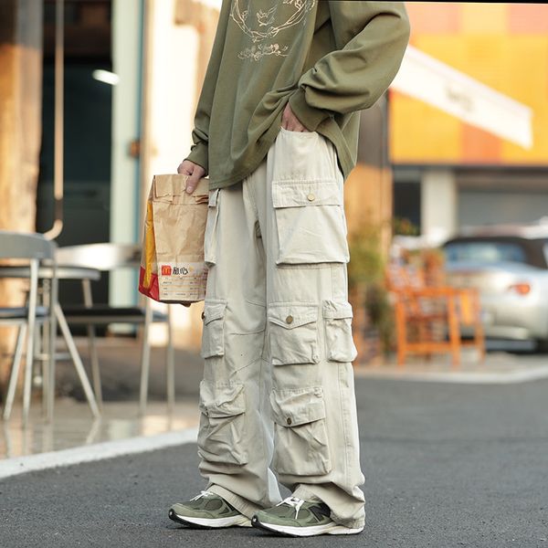men's pants street white multipocket overalls harajuku style loose casual high retro womens slacks trousers 230707, Black
men's pants street white multipocket overalls harajuku style loose casual high retro womens slacks trousers 230707, Black