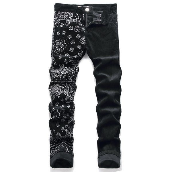 men's jeans light luxury mens slimfit black corduroy pants trendy printing decors casual street fashion pants; 230707, Blue
men's jeans light luxury mens slimfit black corduroy pants trendy printing decors casual street fashion pants; 230707, Blue