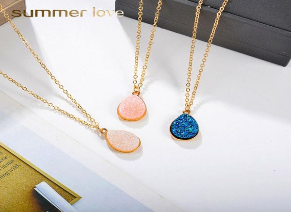 teardrop resin stone crystal druzy pendant necklace for women gold plating white pink blue necklace fashion jewelry w1452195, Silver
teardrop resin stone crystal druzy pendant necklace for women gold plating white pink blue necklace fashion jewelry w1452195, Silver