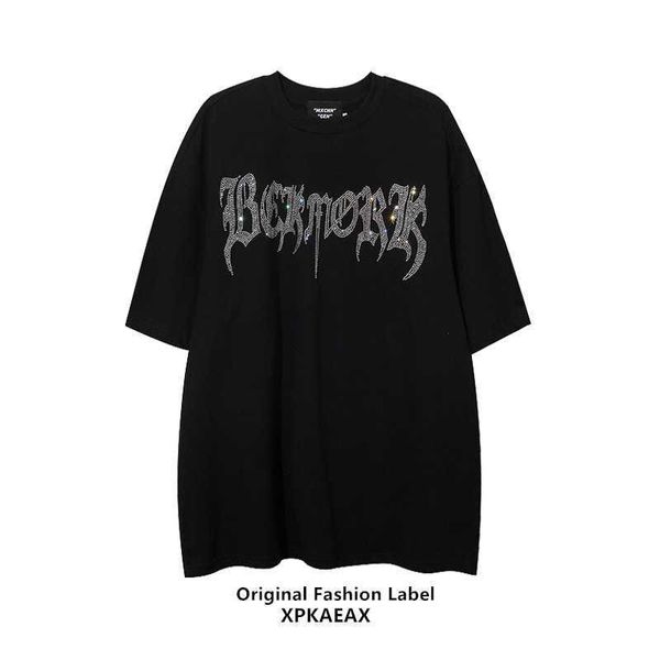 xpkaeax original fashion brand gothic style diamond inlaid shiny t-shirt oversize loose five sleeve couple costume, White;black
xpkaeax original fashion brand gothic style diamond inlaid shiny t-shirt oversize loose five sleeve couple costume, White;black