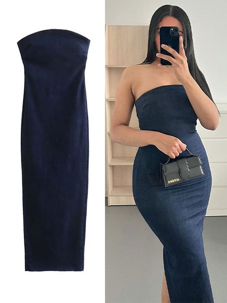 urban dresses strapless backless dresses women zipper split evening party blue denim female long dress spring summer slim lady robe 230707, White;black
urban dresses strapless backless dresses women zipper split evening party blue denim female long dress spring summer slim lady robe 230707, White;black