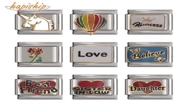 hapiship 9mm width original daisy love unicorn elephant friend dad flower charm fit bracelet stainless steel links dj269894918, Black 
hapiship 9mm width original daisy love unicorn elephant friend dad flower charm fit bracelet stainless steel links dj269894918, Black