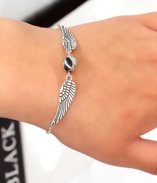 wing link bracelet bronze tone and silver tone the golden snitch bracelets jewelry wings6556686, Black
wing link bracelet bronze tone and silver tone the golden snitch bracelets jewelry wings6556686, Black