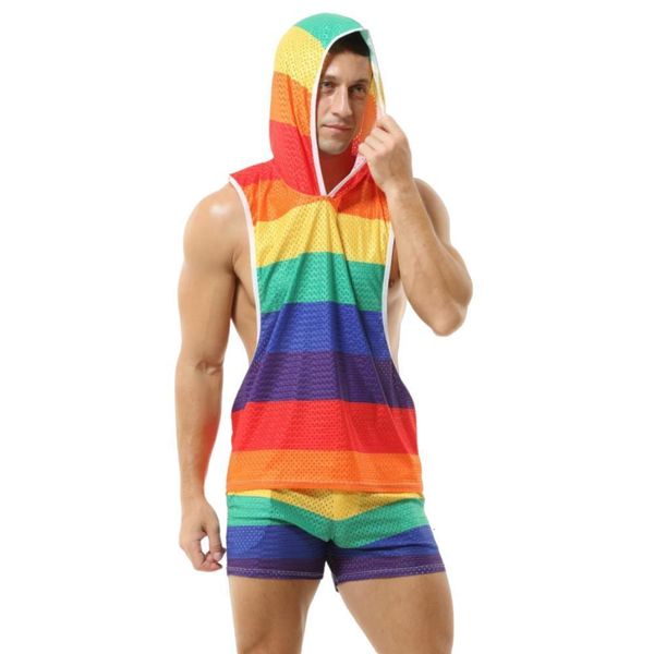 men's tshirts 2023 rainbow hooded tank mesh breathable vneck vests men shorts streetwear tee sports fitness singlets 230707, White;black
men's tshirts 2023 rainbow hooded tank mesh breathable vneck vests men shorts streetwear tee sports fitness singlets 230707, White;black