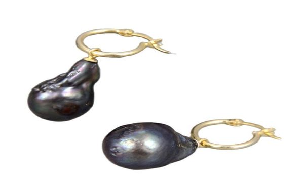guaiguai jewelry 18mm natural black keshi baroque freshwater pearl earrings gold color plated hook classic for women fashion jewel2396152, Silver
guaiguai jewelry 18mm natural black keshi baroque freshwater pearl earrings gold color plated hook classic for women fashion jewel2396152, Silver