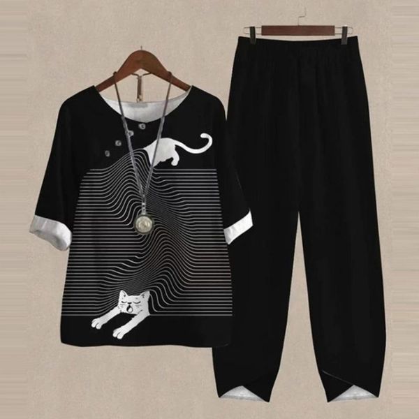 pants women two piece set fashion round neck half sleeve print loose wide legs pants with pockets sets high streetwear women pant set, White
pants women two piece set fashion round neck half sleeve print loose wide legs pants with pockets sets high streetwear women pant set, White