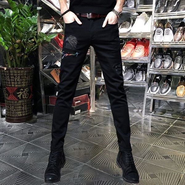 men's jeans mens ripped denim pants slimfit stretch black scratches street fashion casual eagle prints jeans; 230707, Blue
men's jeans mens ripped denim pants slimfit stretch black scratches street fashion casual eagle prints jeans; 230707, Blue